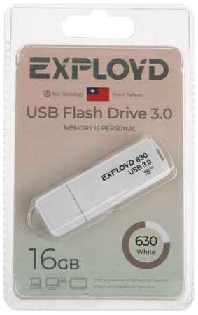 Флешка Exployd 630, 16 Гб, USB3.0, чт до 70 Мб/с, зап до 20 Мб/с, белая 19848525849700