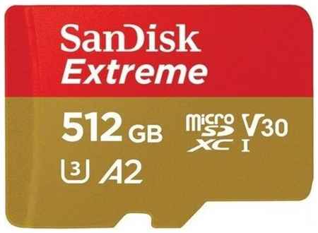 Карта памяти 190/130 Mb/s SanDisk Extreme microSDXC 512 ГБ Class10 UHS Class 3 V30 A2 190/130 Mb/s с адаптером (Go Pro, DJI, дроны)