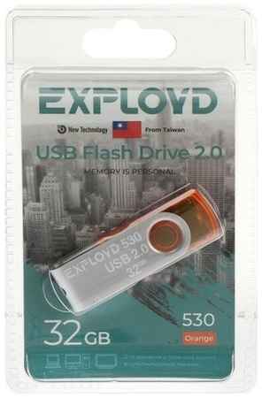 Флешка Exployd 530, 32 Гб, USB2.0, чт до 15 Мб/с, зап до 8 Мб/с, оранжевая 19848528589829