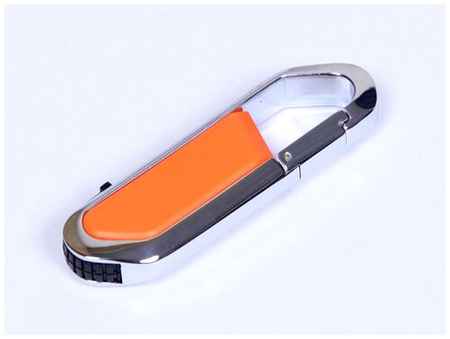 Флешка для нанесения логотипа в виде карабина (64 Гб / GB USB 2.0 Оранжевый/Orange 060 Флеш накопитель apexto S805 с вставкой OEM) 19848529762330