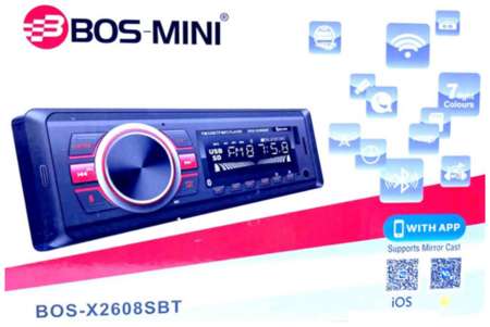 ATLANFA Автомагнитола+Bluetooth+USB+AUX+Радио Bos Mini X2608SBT