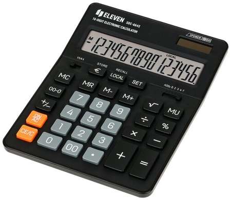 Калькулятор Eleven настольный, 16 разрядов, двойное питание, 155х205х36 мм, черный (SDC-664S) 19848531742179