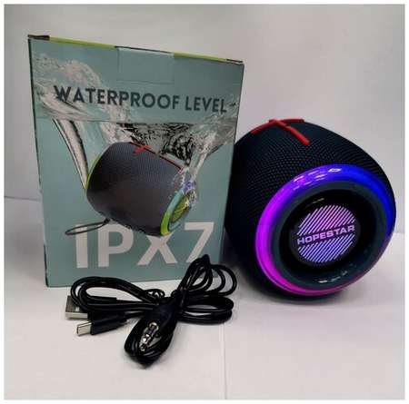 Беспроводная Bluetooth-Колонка HOPESTAR P35 mini Серая, водонепроницаемая стерео колонка с RGB-подсветкой 19848533783144