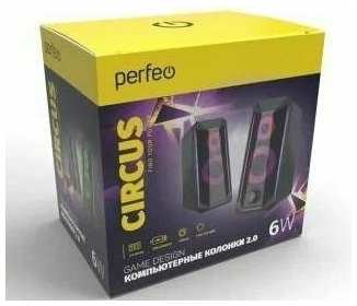 Колонки Perfeo ″CIRCUS″, 2.0, мощность 2х3 Вт, USB, RGB подсветка 7 режимов 19848537113231