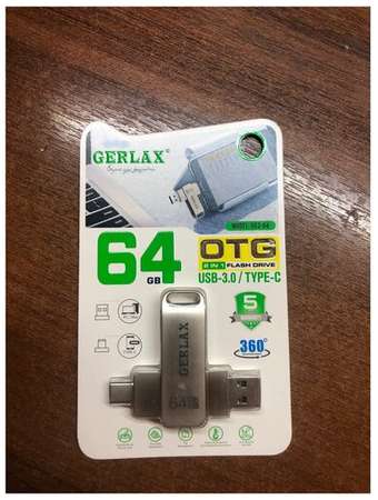 USB-Type-C Флеш-накопитель Gerlax 64 ГБ (OTG 2 в 1)