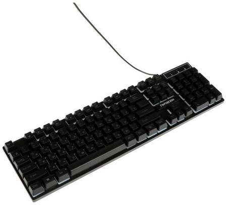 Клавиатура Гарнизон GK-200GL, игровая, проводная, механическая,104 клавиши, подсветка, чёрная