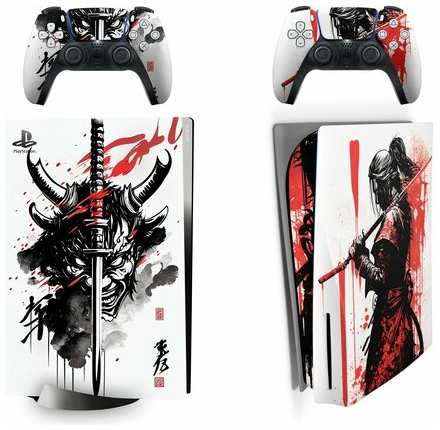 Набор наклеек Samurai на игровую консоль Sony PlayStation 5 Disc Edition