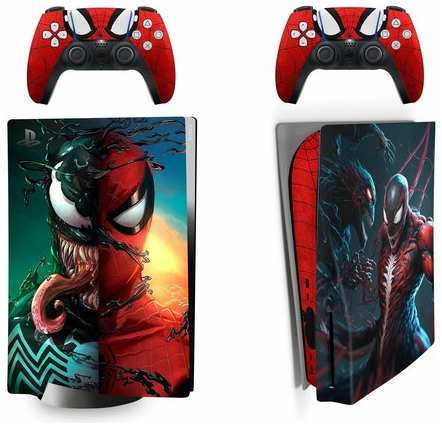 Набор наклеек Venom&Spiderman на игровую консоль Sony PlayStation 5 Disc Edition