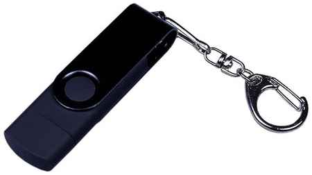 Поворотная флешка 3-в-1 (256 Гб / GB USB 3.1/USB Type-C/microUSB Черный/Black OTG-3-in-1_TypeC_031 для телефона и компьютера) 19848540123457