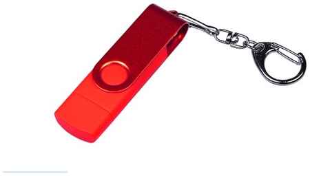 Поворотная флешка 3-в-1 (128 Гб / GB USB 3.1/USB Type-C/microUSB Красный/Red OTG-3-in-1_TypeC_031 для телефона и компьютера) 19848540123844
