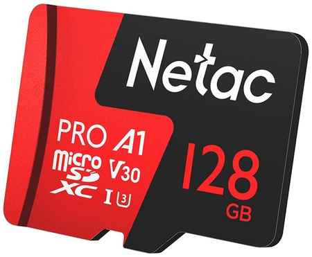 Карта памяти Netac microSDXC 256 ГБ Class 10, V30, A1, UHS-I U3, R 100 МБ/с, 1 шт., черный/красный 19848541082931