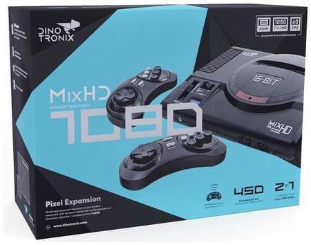 Игровая консоль RETRO GENESIS +450 игр +второй контроллер, Dinotronix MixHD 1080 FullHD 19848541382323