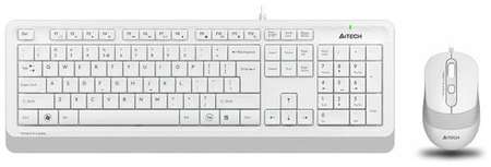 Комплект (клавиатура+мышь) A4TECH Fstyler F1010, USB, проводной, белый [f1010 white] 19848541385400