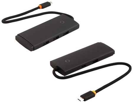 USB HUB разветвитель BASEUS Lite Series 4 в 1 Type-C (m) - 4xUSB3.0 (f), 25 см, черный 19848541474198