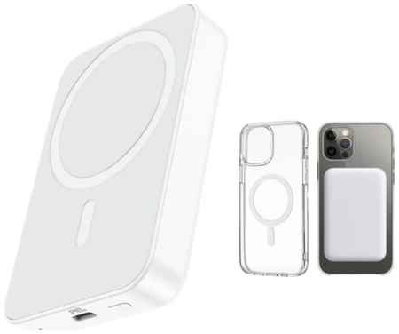 BONDURANT Портативный аккумулятор MagSafe на 5000 mAh + Прозрачный силиконовый чехол для iPhone 14 MagSafe Набор аксессуаров для смартфона 19848542937815