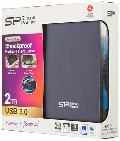 Жесткий диск Silicon Power USB 3.0 2Tb SP020TBPHDA80S3B A80 Armor 2.5″