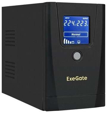 Exegate EX292787RUS ИБП ExeGate SpecialPro Smart LLB-1000. LCD. AVR.1SH.2C13 (1000VA/550W, LCD, AVR, 1*Schuko+2*C13, металлический корпус, Black) 19848546102607