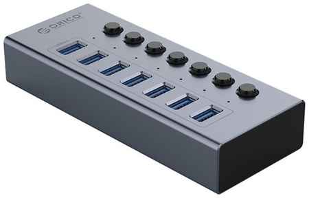 USB-концентратор ORICO BT2U3-7AB-EU-GY-BP, разъемов: 7, 100 см, серый 19848547642916