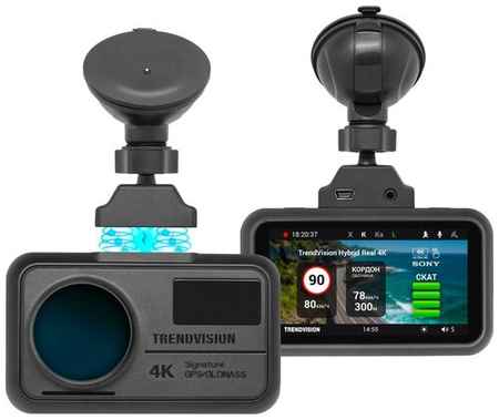 Видеорегистратор с радар-детектором TrendVision Hybrid Signature Real 4K, GPS, ГЛОНАСС, черный 19848547645540