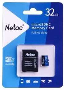 Карта памяти Netac Standard MicroSD P500 32GB+ SD адаптер (NT02P500STN-032G-R) 19848550007694
