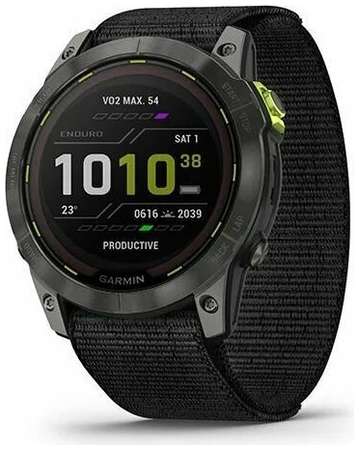 Часы Garmin ENDURO 2 угольно-серый DLC титановый с нейлоновым ремешком UltraFit 19848551398513