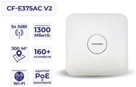 Wi-Fi (Вай Фай) точка доступа 2.4ГГц + 5.8 ГГц, CF-E375AC V2, COMFAST 19848556478193