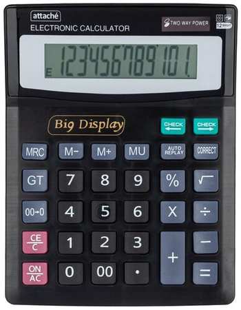 Калькулятор настольный полнораз-й Attache ATC-444-12F12раз. дв. пит,192x148мм 19848558312381