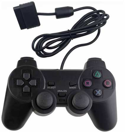 Проводной геймпад джойстик MyPads для Sony Playstation 2 Doubleshock черный 19848558439040