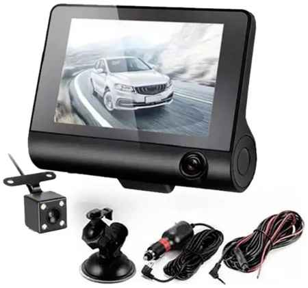 DavStore Автомобильный видеорегистратор с 3 камерами Full HD /Видеорегистратор с камерой заднего вида\ Непрерывная, циклическая съемка салона\ Экран 4 дюйма