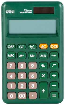 Калькулятор карманный Deli EM120GREEN зеленый 12-разр 19848564893675
