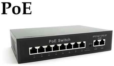 Коммутатор (свитч) PoE 8 портов +2 LAN для IP видеонаблюдения