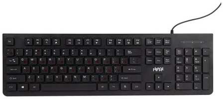 Клавиатура Hiper OK-4000 черная, USB, 104 кн, проводная, 1 шт 19848571646824