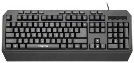Клавиатура проводная игровая SONNEN KB-7700, USB, 104 клавиши + 10 программируемых клавиш, RGB, черная, 513512 19848572793198