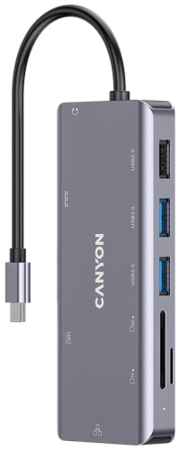 Мультипортовый хаб CANYON 9 in 1 USB C hub, with 1*HDMI: 4K*30Hz,1*Gigabit Ethernet,, 1*Type-C PD ch