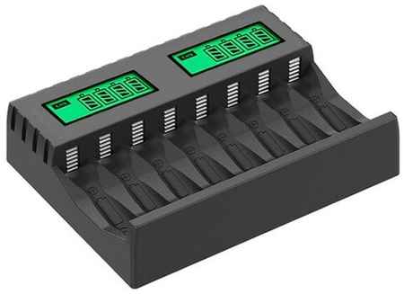 Зарядное устройство для аккумуляторов PUJIMAX для AA и AAА с 8 слотами и дисплеем