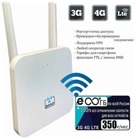 Комплект для интернета и раздачи в сети теле2, Wi-Fi роутер M3-01 (OLAX AX-6) со встроенным 3G/4G модемом + сим карта с тарифом 100ГБ за 410р/мес 19848582334214