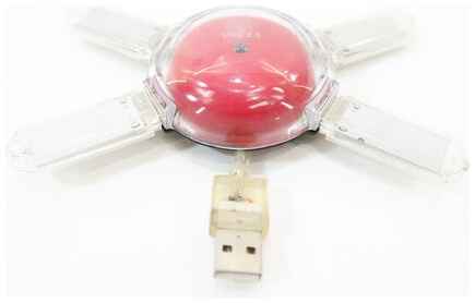 USB-хаб на 4 порта HB-01 круглый с подсветкой цвет красный 19848585376194