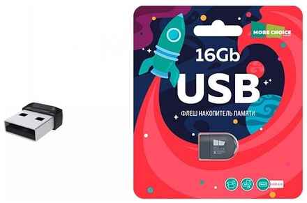 Флеш накопитель памяти USB 16GB 2.0 More Choice Mini MF16-2 Black 19848589175253
