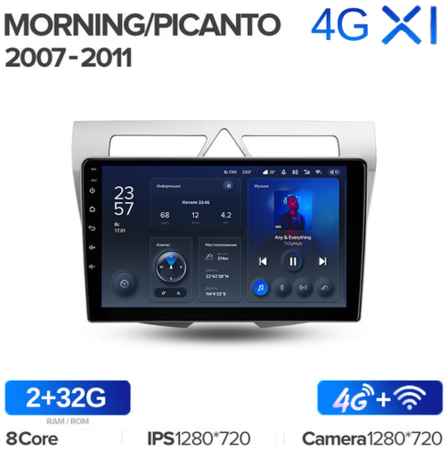 Штатная магнитола Teyes X1 Wi-Fi + 4G Kia Morning / Picanto 2007-2011 9″ (2+32Gb) 19848590218372