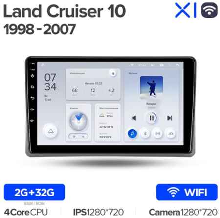 Штатная магнитола Teyes X1 Wi-Fi Toyota Land Cruiser 10 J100 100 1998-2007 9″ 19848590220524