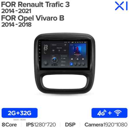 Штатная магнитола Teyes X1 Wi-Fi + 4G Renault Trafic 3 2014-2021 / Opel Vivaro B 2014-2018 9″ (2+32Gb) 19848590229710