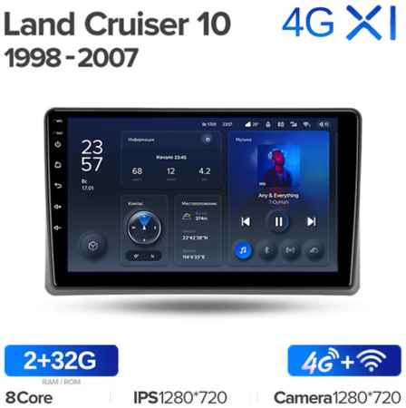 Штатная магнитола Teyes X1 Wi-Fi + 4G Toyota Land Cruiser 10 J100 100 1998-2007 9″ (2+32Gb)