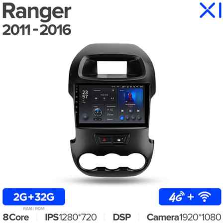 Штатная магнитола Teyes X1 Wi-Fi + 4G Ford Ranger 2011-2016 9″ (F2) (2+32Gb) 19848590362206