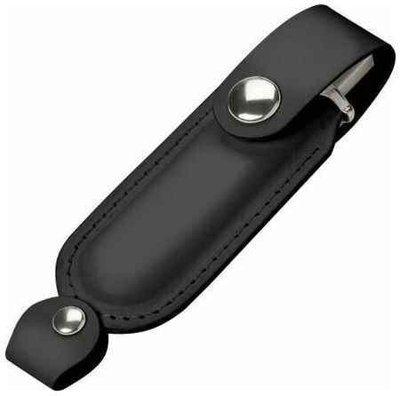 Подарочная флешка кожаная на кнопке черная, оригинальный сувенирный USB-накопитель 256GB USB 3.0 19848591507504