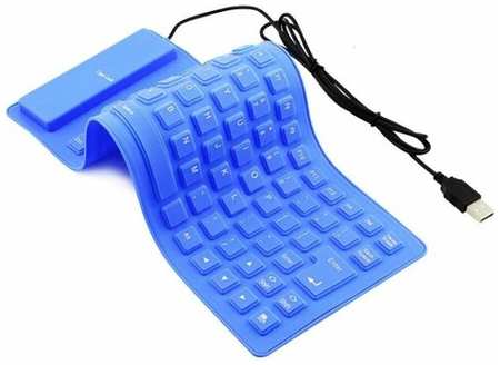 Гибкая силиконовая клавиатура, английская раскладка, синий 19848591563000