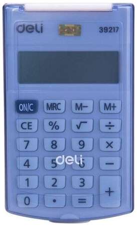 Deli Калькулятор карманный 8 -разрядный E39217 100*60 (синий корпус) с крышкой (картонная упаковка с европодвесом) (19344) 19848592145197