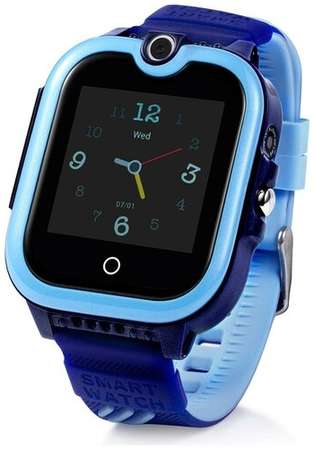 Детские смарт часы-телефон KT13 Wonlex водонепроницаемые голубые с GPS, видеозвонком, камерой и 4G, для детей, Smart Baby Watch, противоударные
