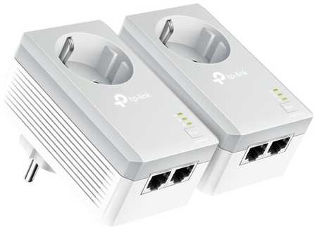 TP-Link Сетевой адаптер/ AV600 Powerline Adapter with AC Pass Through Starter Kit, Ultra Compact Size, 10/100Mbps, Twin Pack TL-PA4010PKIT 19848593278157