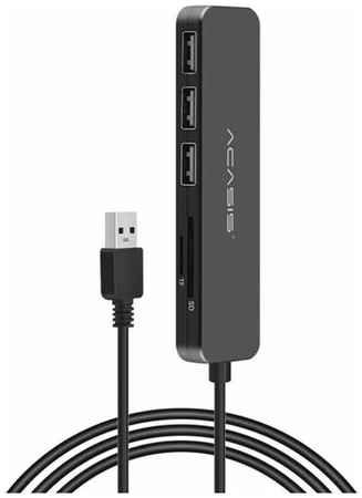 Хаб USB Acasis AB2-CL42 USB2.0 to 3 USB2.0 + TF/Memory Card, черный 19848593280299