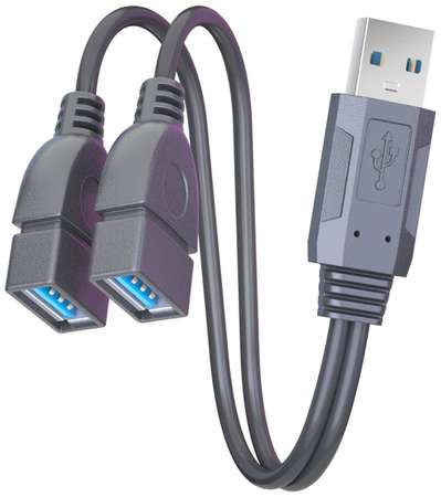 Разветвитель концентратор USB хаб (HUB) на 2 порта USB 2.0 (один порт только для зарядки) длина 15см 19848593384317